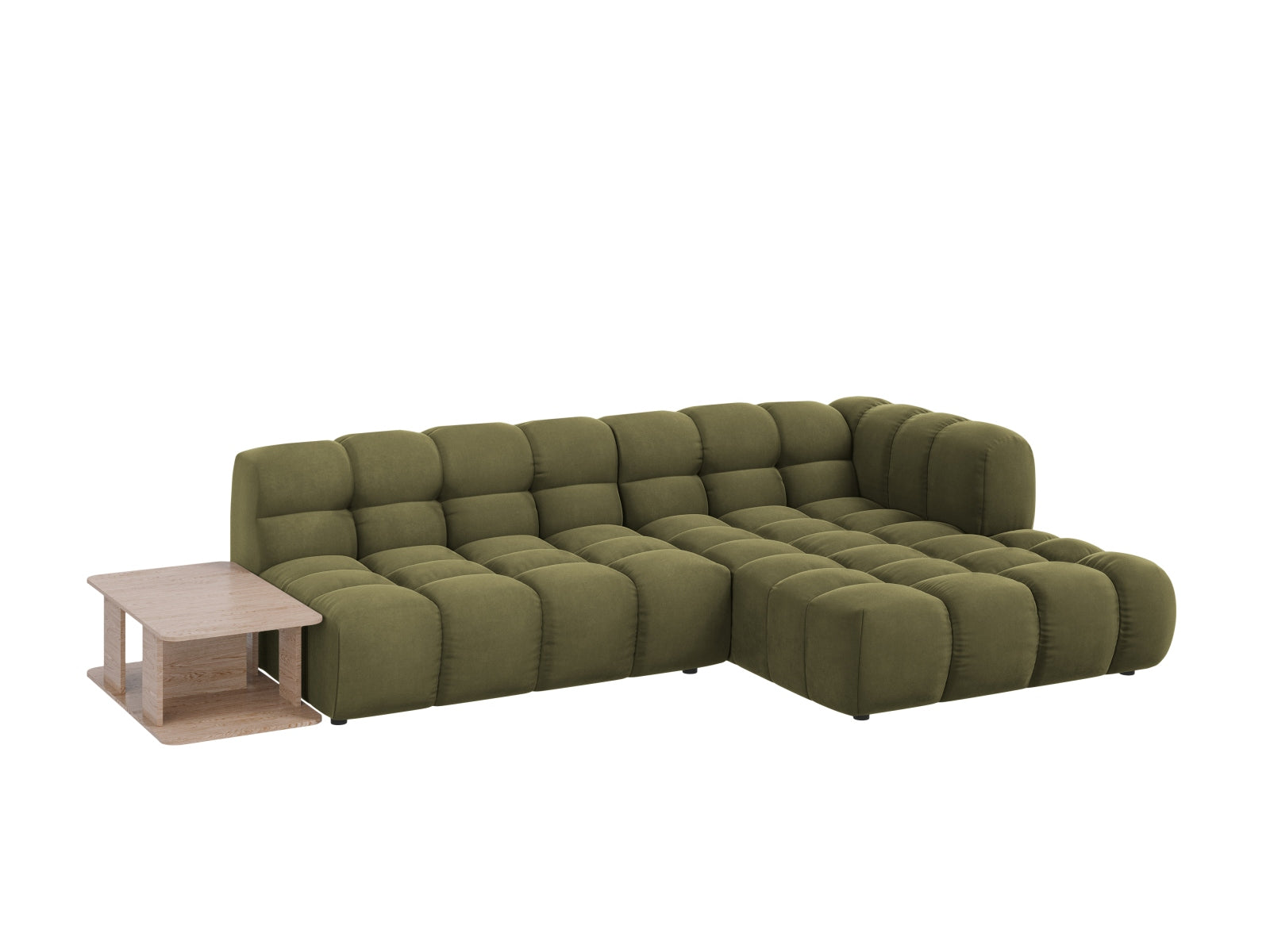 Entdecken Sie das stilvolle Sky Velour Ecksofa rechts 4 Sitzer in 162 cm, ideal für modernes Wohnen. Luxuriöser Velours, modular und pflegeleicht.