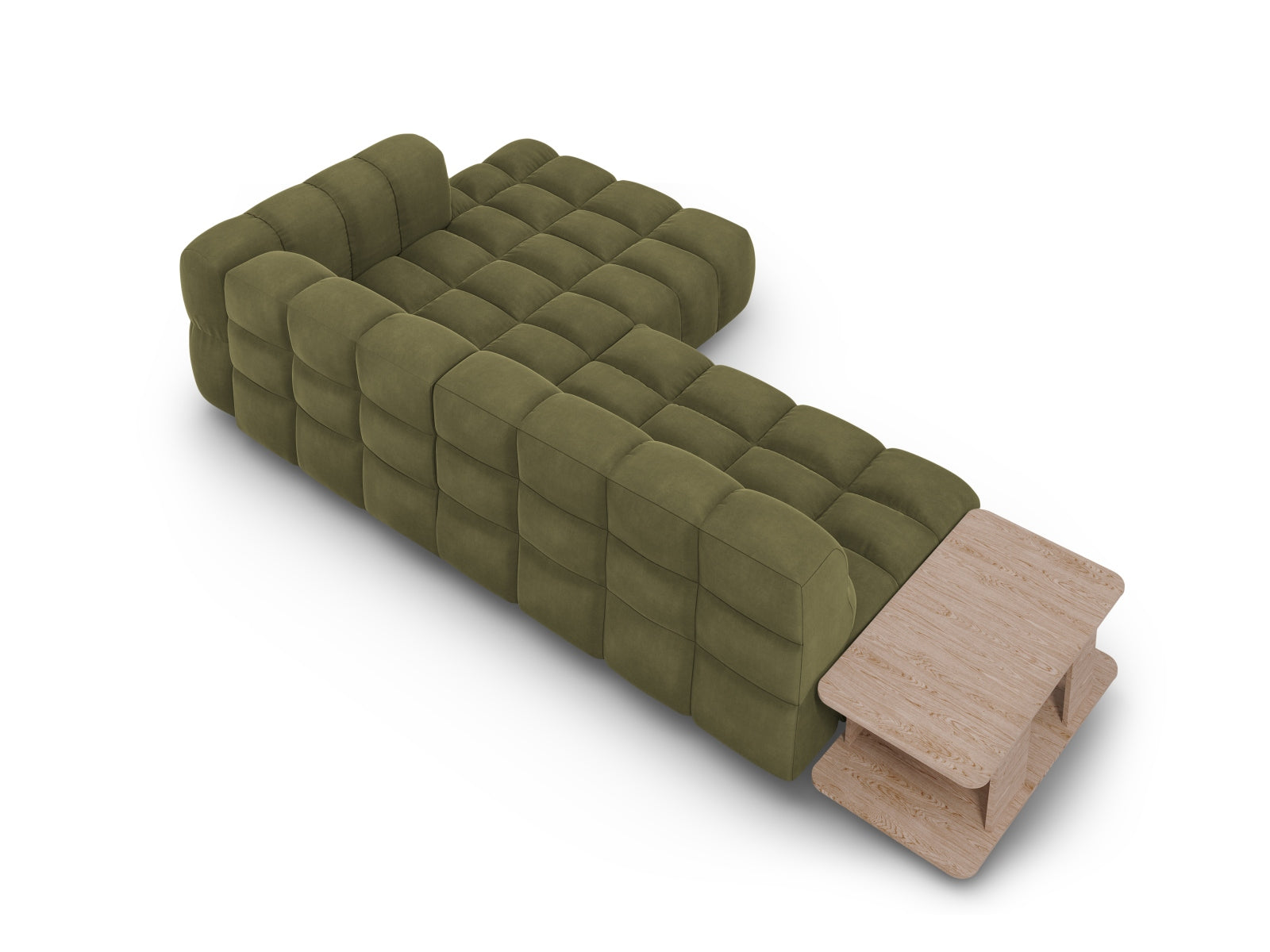 Entdecken Sie das Sky Velour Ecksofa rechts für 4 Personen (162 cm) – stilvolles, modulares Design, das Komfort und Eleganz in Ihr Wohnzimmer bringt.