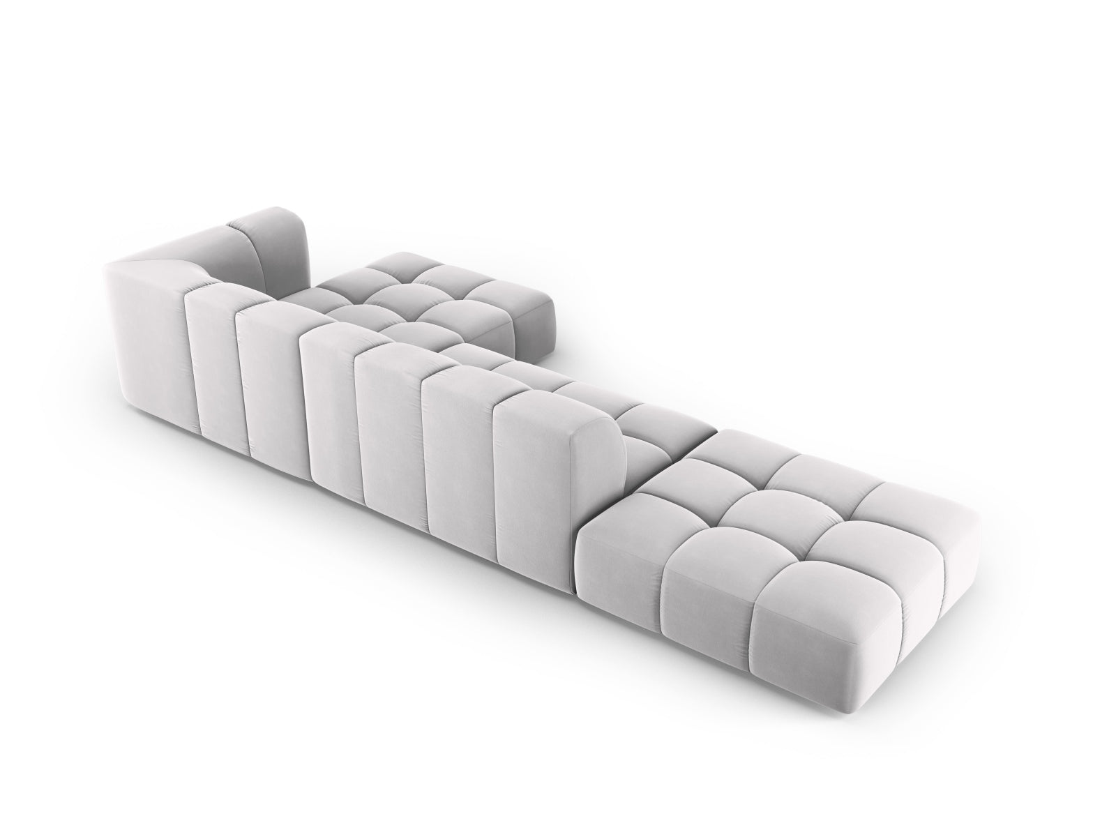 Modernes 5-Sitzer Ecksofa Moritz in elegantem Design, ideal für stilvolle Wohnräume und gesellige Stunden mit Freunden.