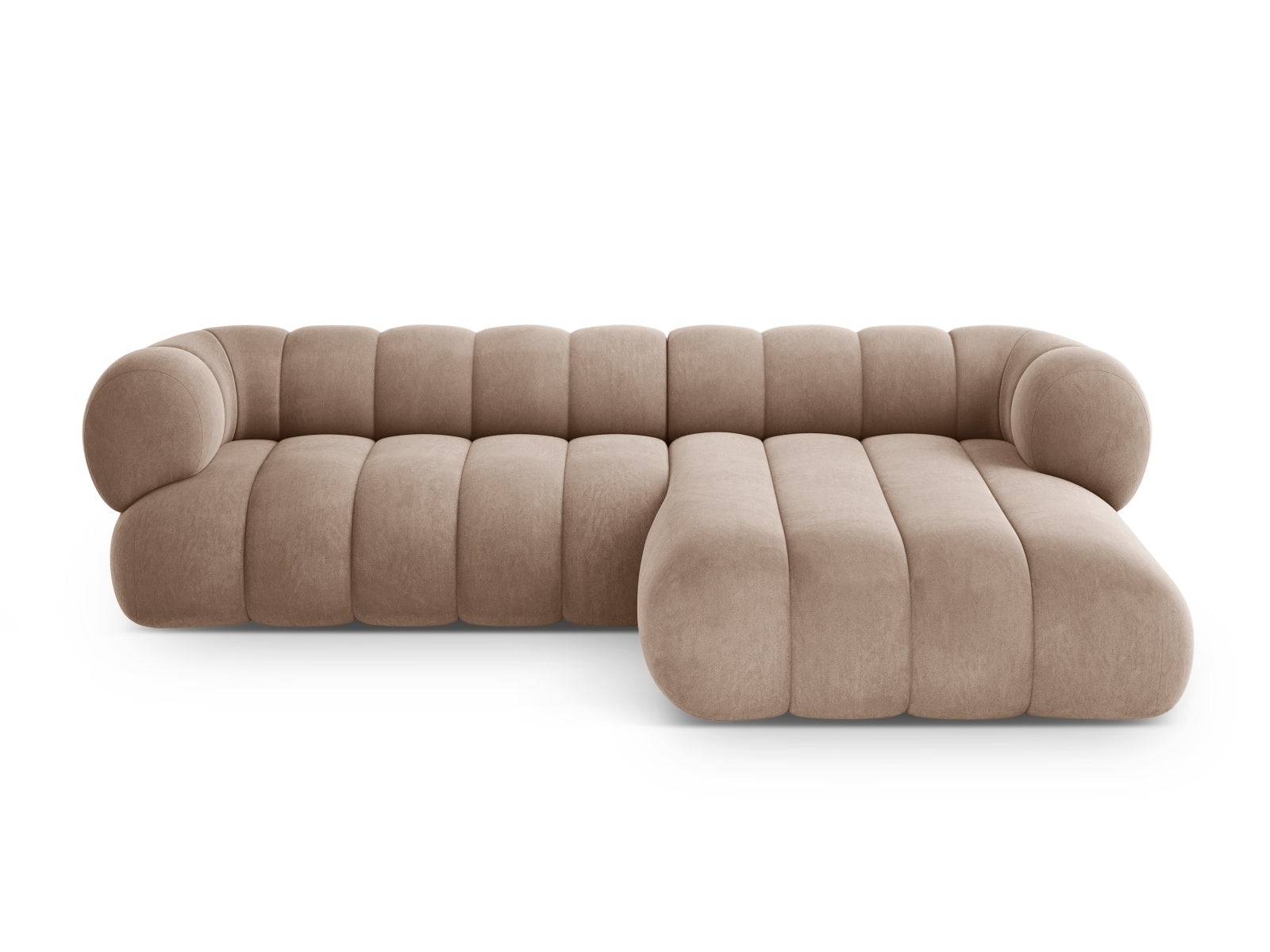Koge Velour Ecksofa rechts 5 Sitzer 165cm in Dark Beige präsentiert im Onlineshop von KAQTU Design AG. Ecksofa rechts ist von Cosmopolitan Design