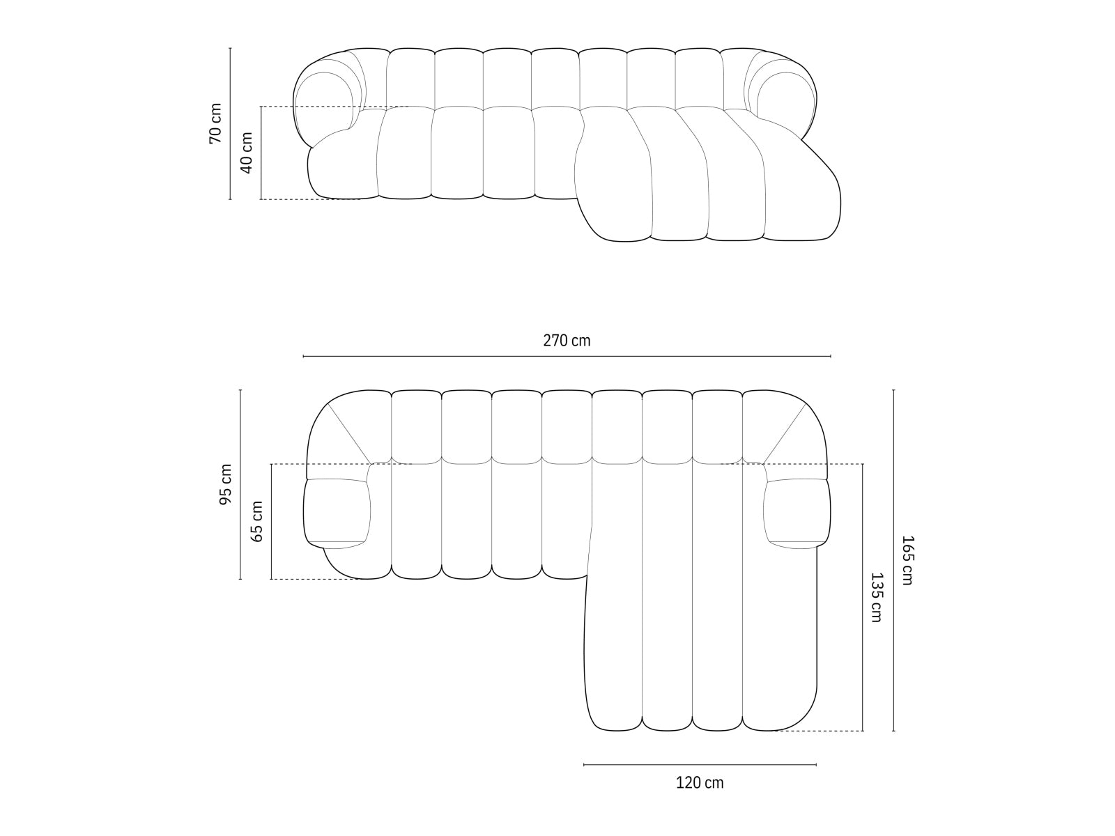 Koge Ecksofa rechts 5 Sitzer 165cm in Dark Beige-Vogue präsentiert im Onlineshop von KAQTU Design AG. L-Sofa rechts ist von Cosmopolitan Design