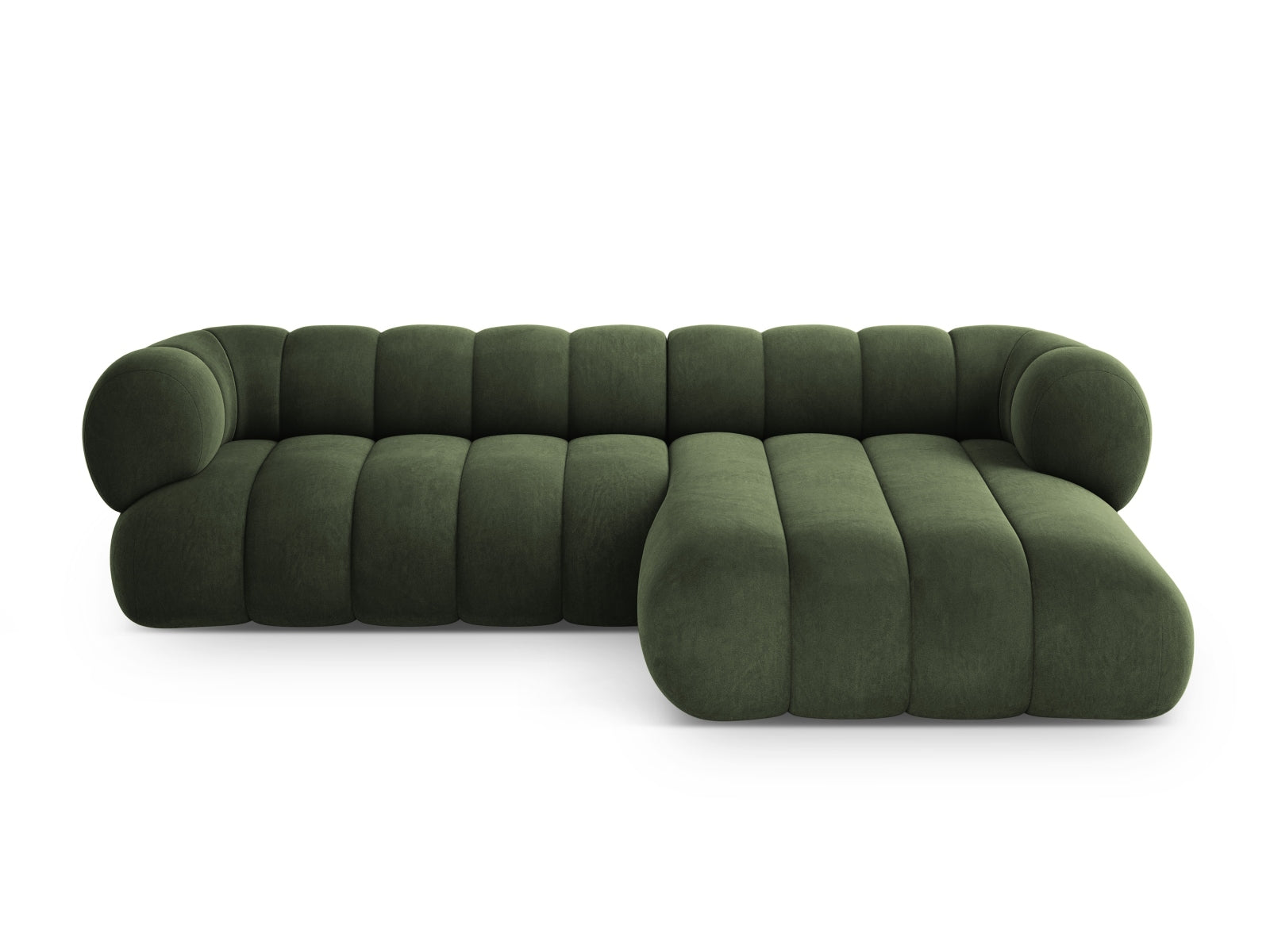 Koge Velour Ecksofa rechts 5 Sitzer 165cm in Green präsentiert im Onlineshop von KAQTU Design AG. Ecksofa rechts ist von Cosmopolitan Design