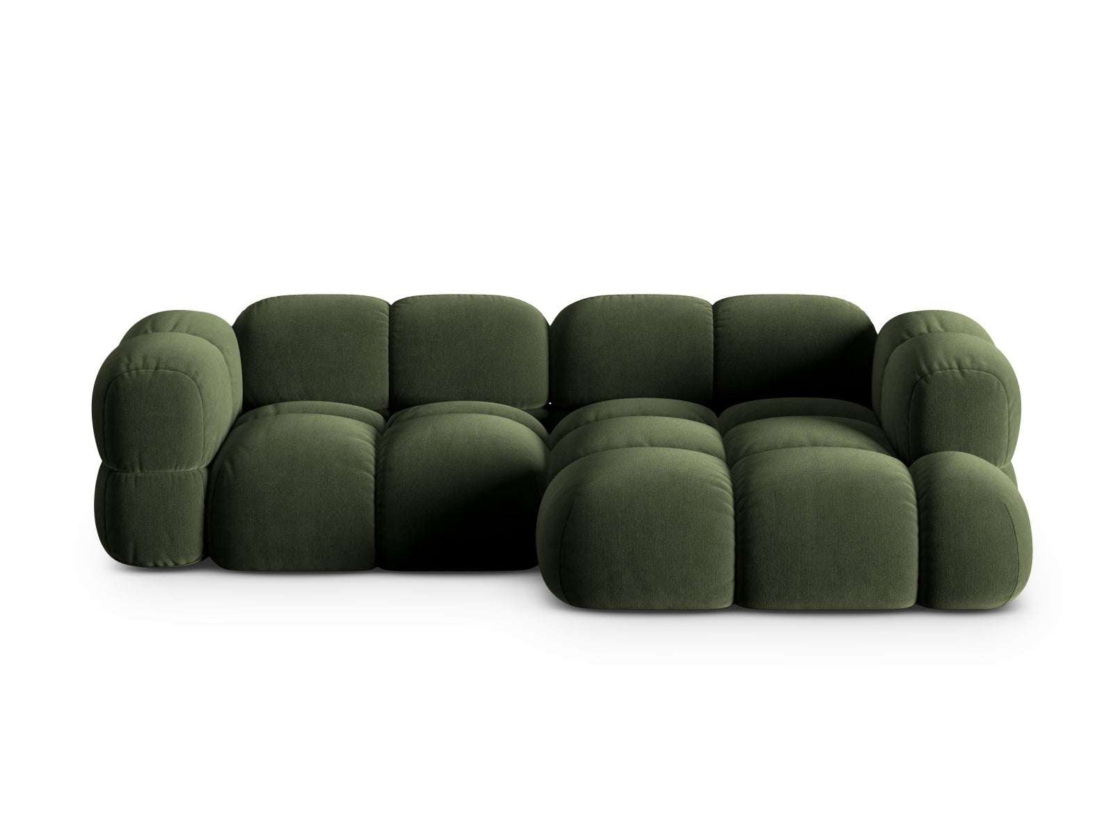 Loretto Velour Ecksofa rechts 3 Sitzer 147cm in Green präsentiert im Onlineshop von KAQTU Design AG. Ecksofa rechts ist von Cosmopolitan Design