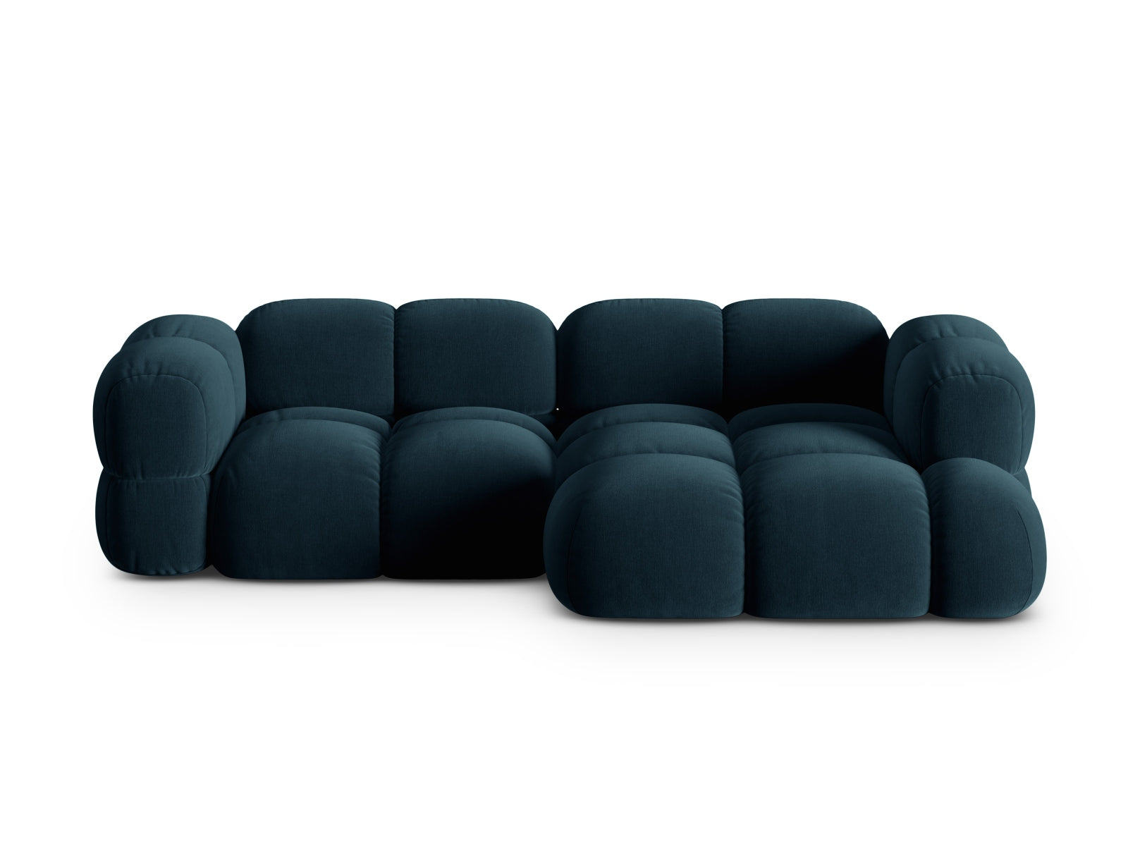 Loretto Velour Ecksofa rechts 3 Sitzer 147cm in Deep Petrol-Vogue präsentiert im Onlineshop von KAQTU Design AG. L-Sofa rechts ist von Cosmopolitan Design