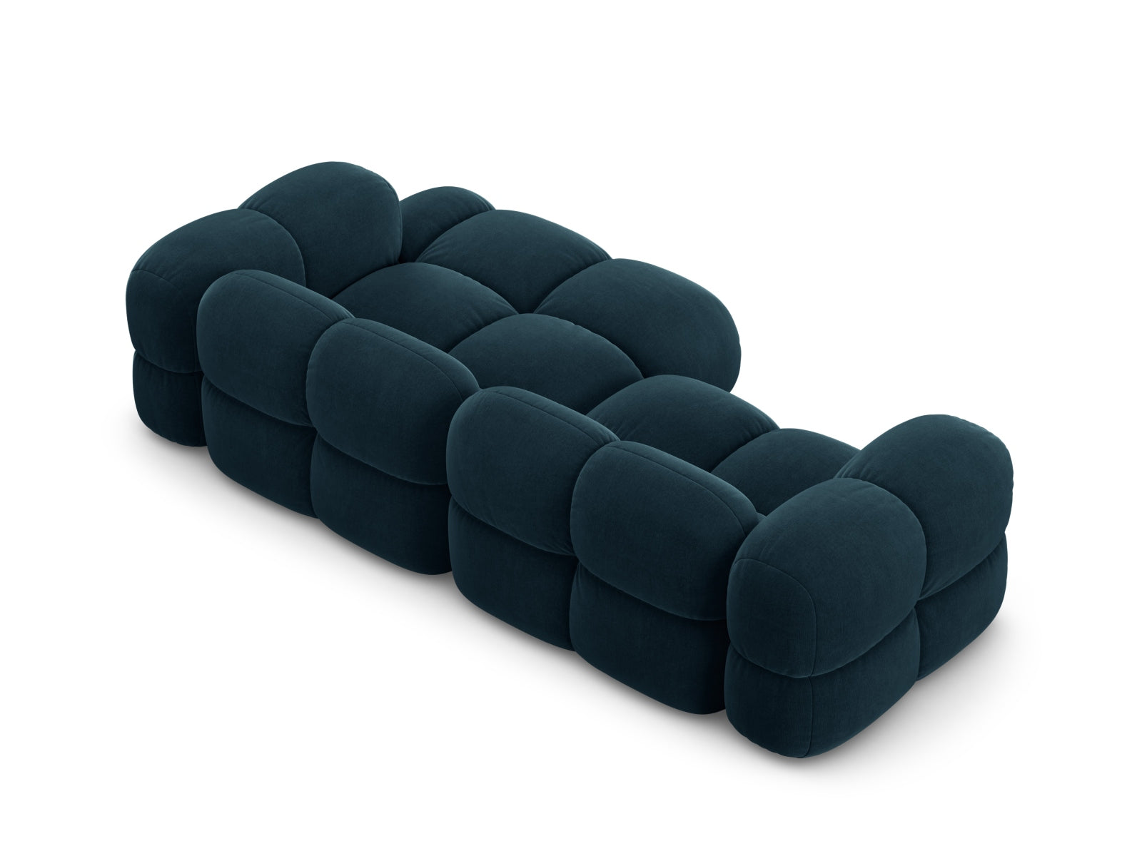 Stilvolles Loretto Velour Ecksofa in Petrol, 3-Sitzer mit rechter Armlehne, perfekt für moderne Wohnkonzepte und gemütliche Abende.