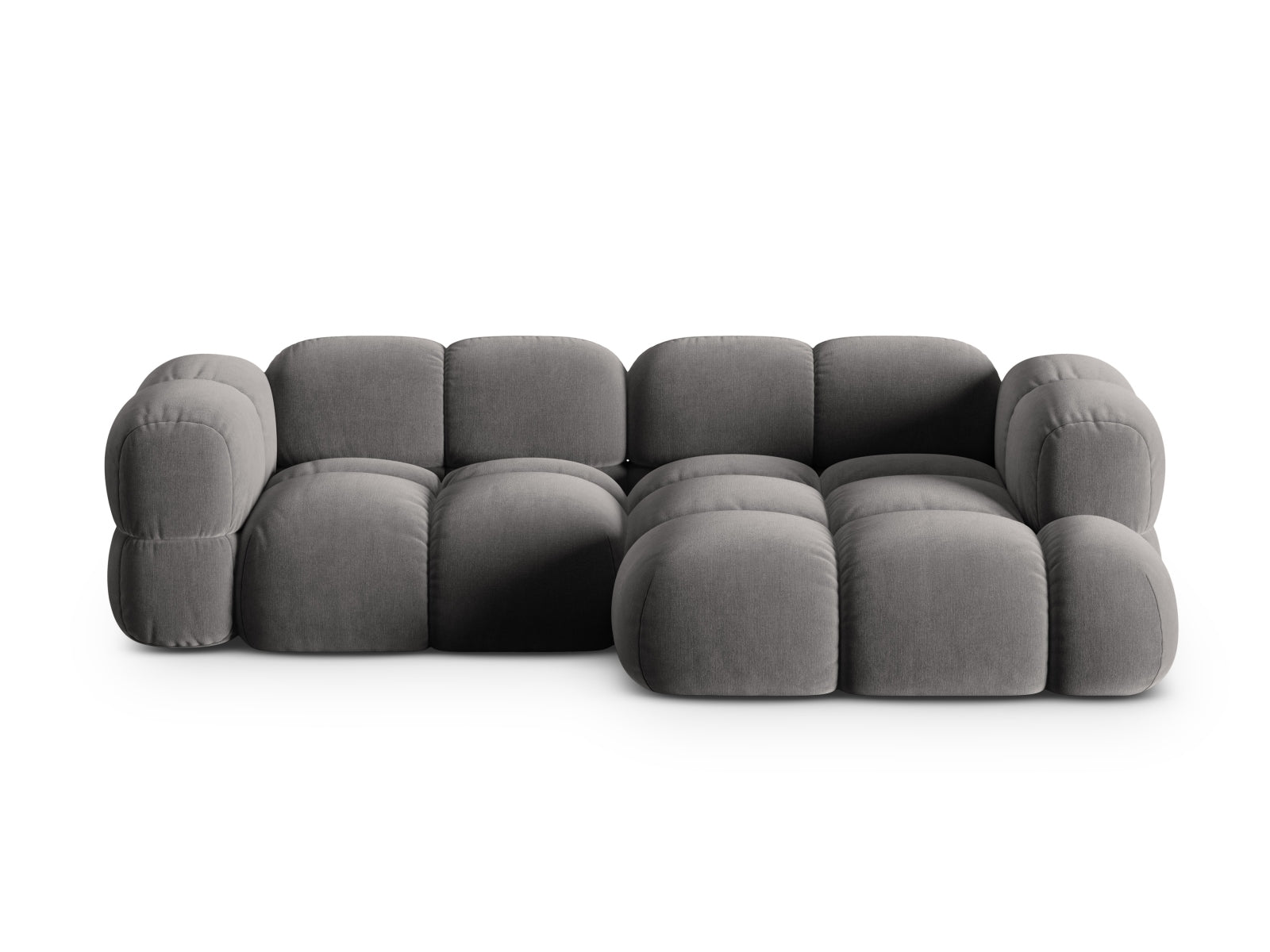 Loretto Velour Ecksofa rechts 3 Sitzer 147cm in Grey präsentiert im Onlineshop von KAQTU Design AG. Ecksofa rechts ist von Cosmopolitan Design
