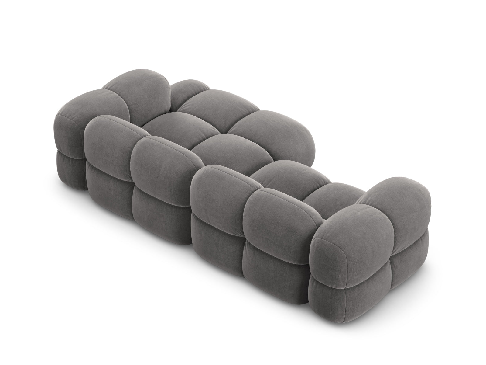 Erleben Sie das Loretto Velour Ecksofa rechts (147 cm) – ein komfortables 3-Sitzer Sofa, das Eleganz und Funktionalität vereint!