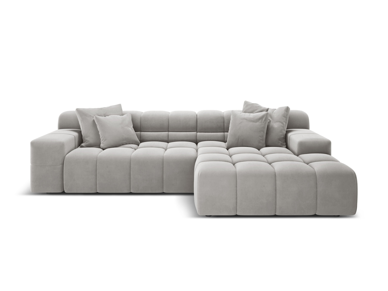 3-Sitzer Ecksofa rechts Hawaii in Silver-Magic Velvet präsentiert im Onlineshop von KAQTU Design AG. Ecksofa rechts ist von Cosmopolitan Design