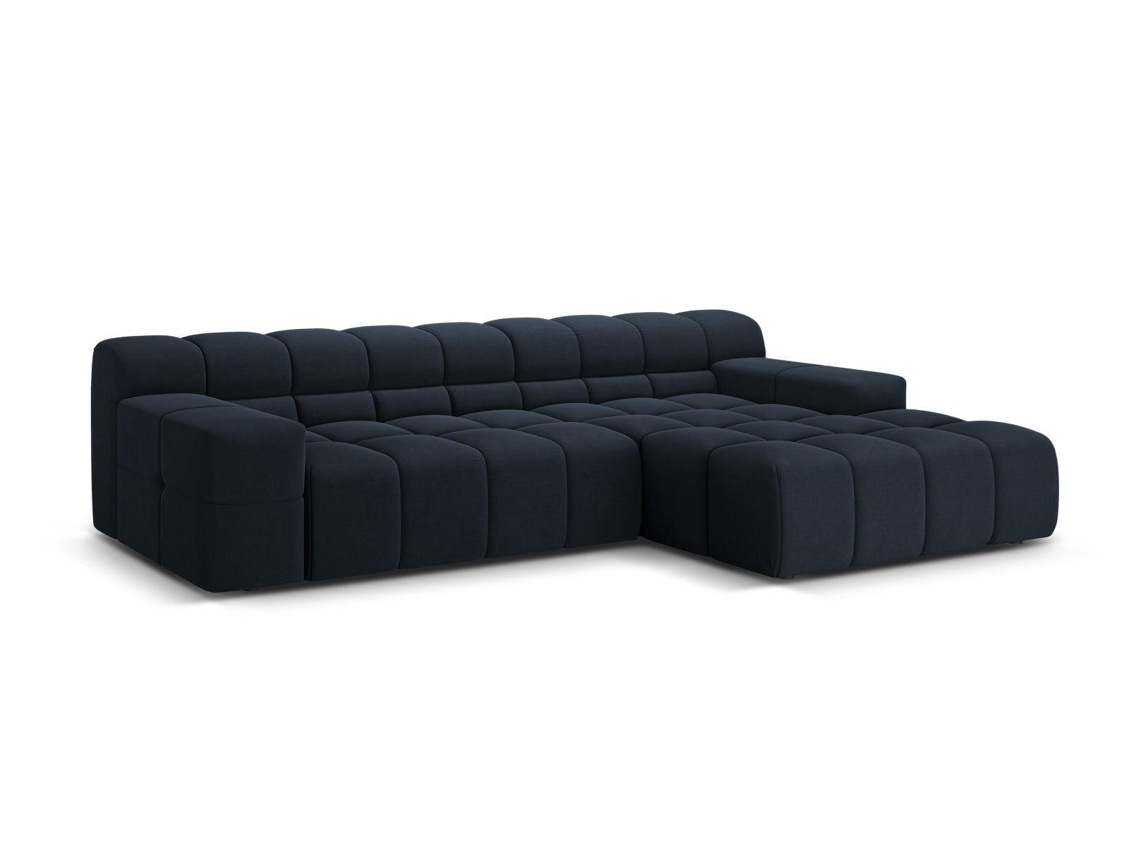 Elegantes 3-Sitzer Ecksofa rechts Hawaii in Royal Blue, stilvoll und modern, ideal für Ihr Wohnzimmer von Cosmopolitan Design.