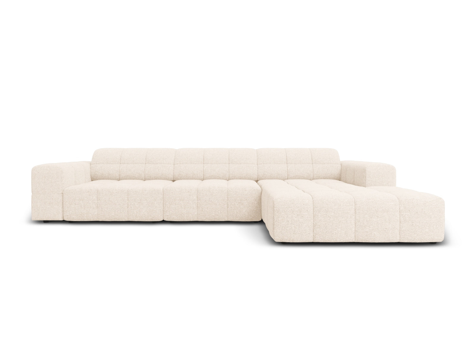 Chicago Ecksofa rechts 4 Sitzer 166cm in Light Beige-Haga präsentiert im Onlineshop von KAQTU Design AG. L-Sofa rechts ist von Cosmopolitan Design