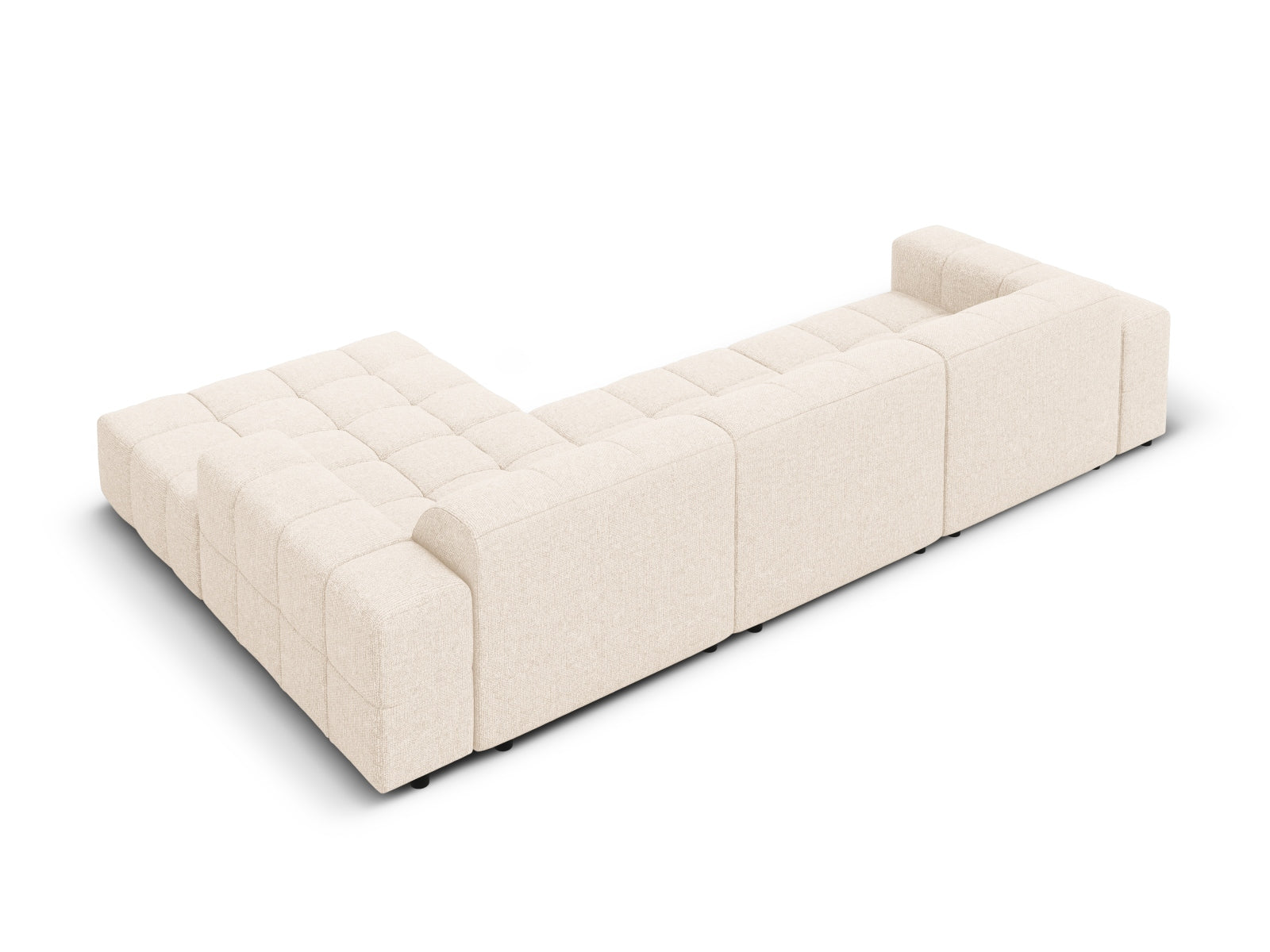 Elegantes Chicago Ecksofa rechts, 4-Sitzer in zartem Beige, ideal für stilvolle Wohnräume. Hochwertige Materialien von Cosmopolitan Design.