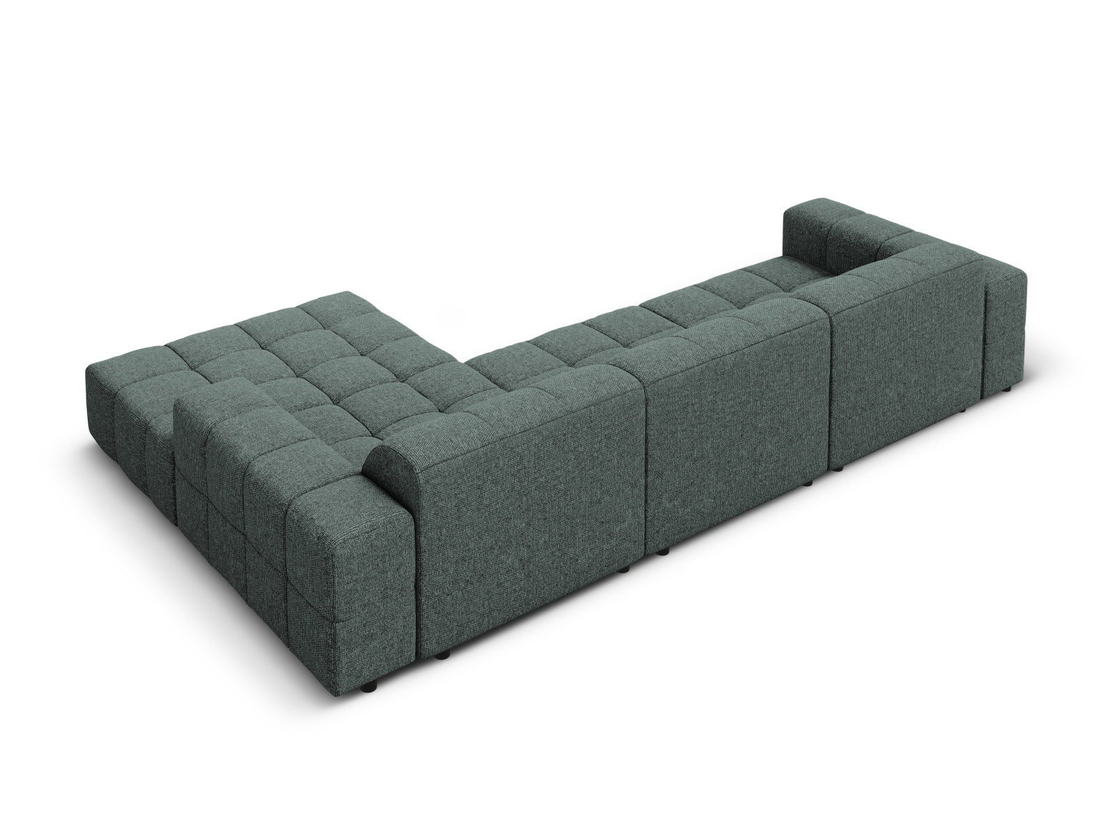Elegantes Chicago Ecksofa rechts für 4 Personen in Petrol-Haga, ideal für stilvolle Wohnräume, von Cosmopolitan Design.