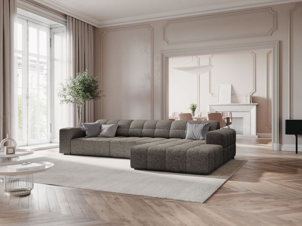 Chicago Ecksofa rechts 4 Sitzer 166cm in Grey-Haga präsentiert im Onlineshop von KAQTU Design AG. L-Sofa rechts ist von Cosmopolitan Design