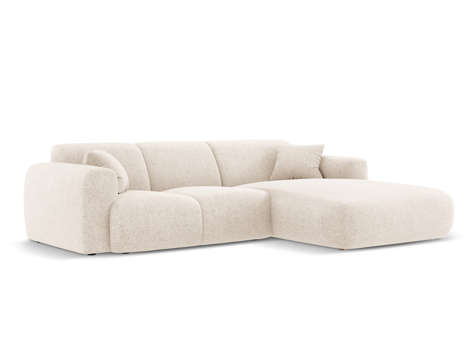 Stylisches Nolio Ecksofa in hellem Beige, 4-Sitzer, 170cm, perfekt für moderne Wohnzimmer. Hochwertige Verarbeitung von Cosmopolitan Design.
