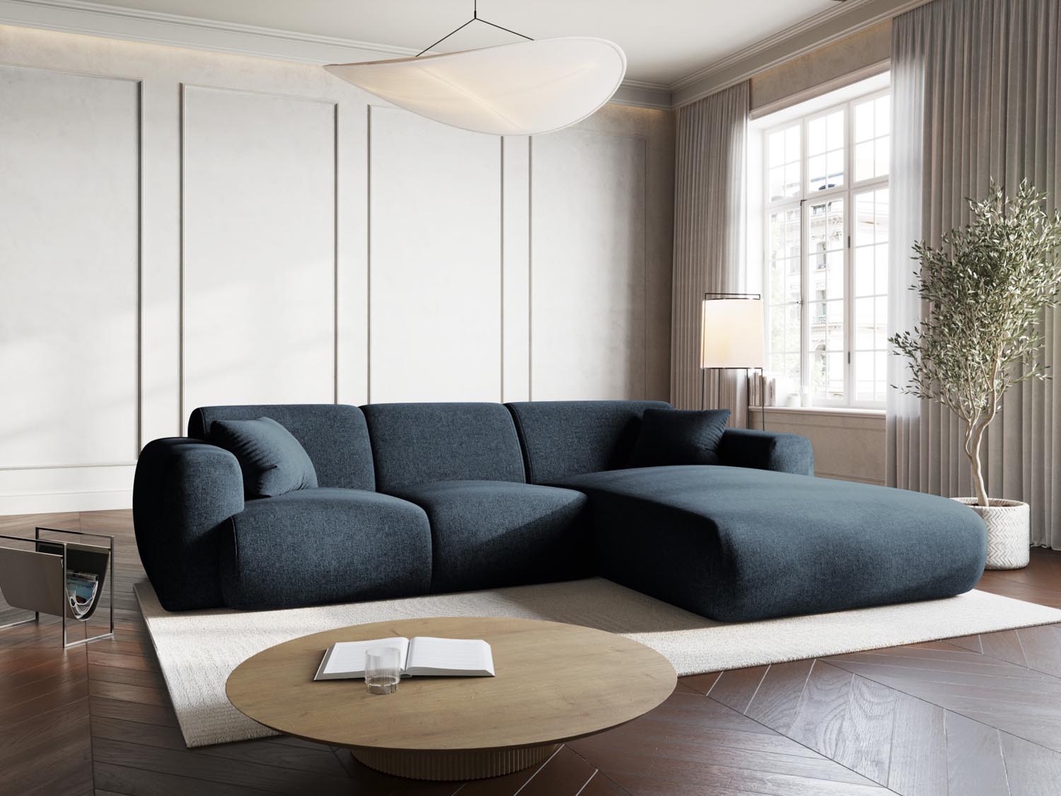Elegantes Nolio Ecksofa in Royal Blue, 4-Sitzer, 170cm, stilvoll und modern, ideal für Ihr Wohnzimmer, präsentiert von Cosmopolitan Design.