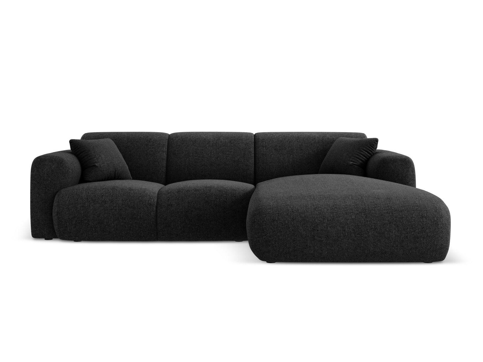 Nolio Ecksofa rechts 4 Sitzer 170cm in Black-Haga präsentiert im Onlineshop von KAQTU Design AG. L-Sofa rechts ist von Cosmopolitan Design