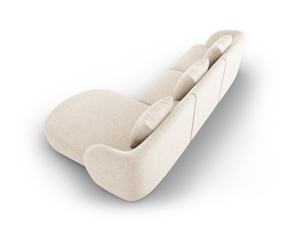 Tulum Ecksofa rechts 4 Sitzer 156cm in Light Beige-Haga präsentiert im Onlineshop von KAQTU Design AG. L-Sofa rechts ist von Cosmopolitan Design