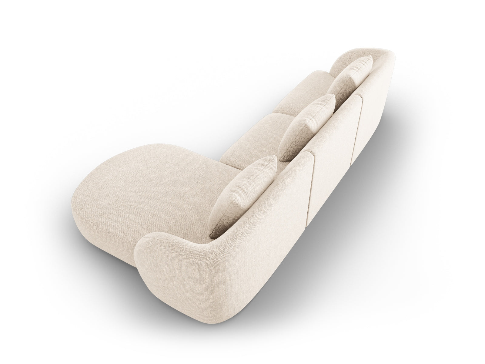 Modernes Tulum Ecksofa in hellem Beige, 4-Sitzer, 156 cm, perfekt für gemütliche und stilvolle Wohnlandschaften von Cosmopolitan Design.