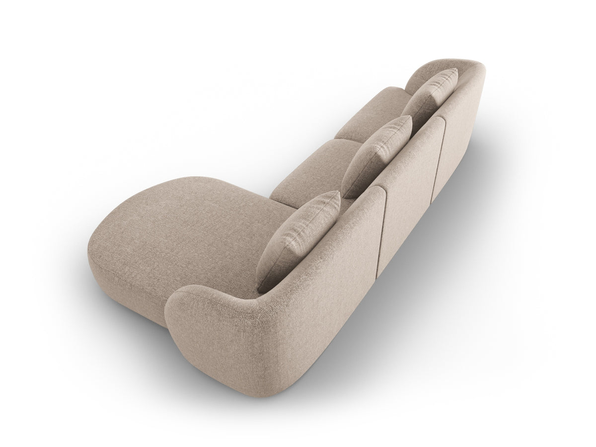 Tulum Ecksofa rechts 4 Sitzer 156cm in Beige-Haga präsentiert im Onlineshop von KAQTU Design AG. L-Sofa rechts ist von Cosmopolitan Design