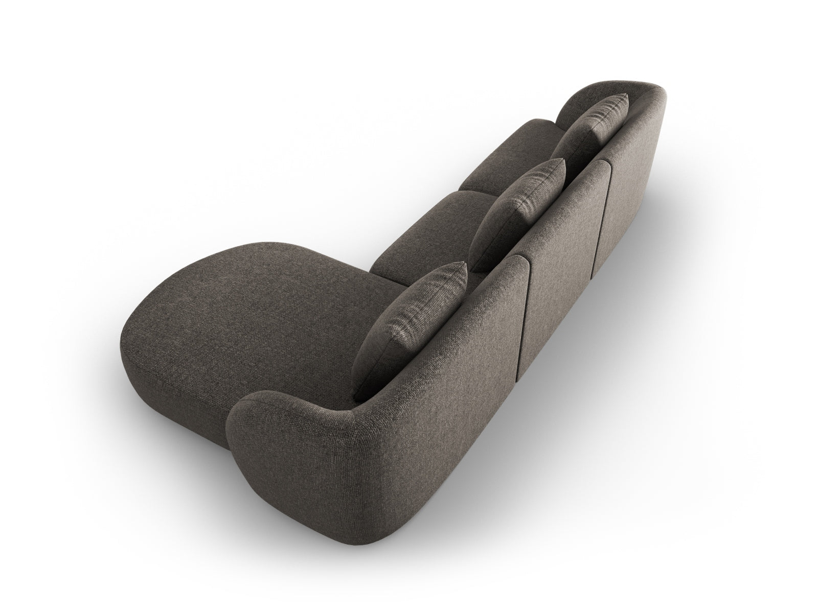 Modernes Tulum Ecksofa in Grau, 4-Sitzer, 156 cm, perfekt für gemütliche Wohnzimmer und stilvolle Einrichtung von Cosmopolitan Design.