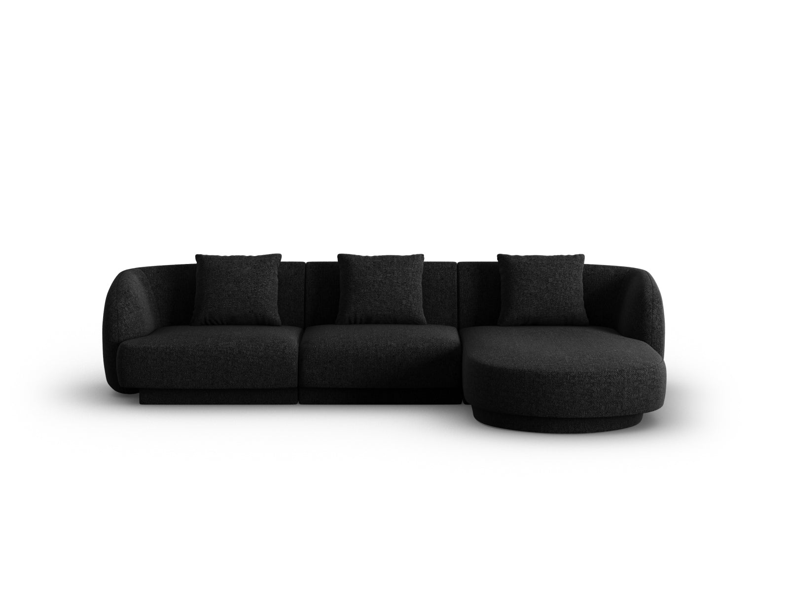 Tulum Ecksofa rechts 4 Sitzer 156cm in Black-Haga präsentiert im Onlineshop von KAQTU Design AG. L-Sofa rechts ist von Cosmopolitan Design