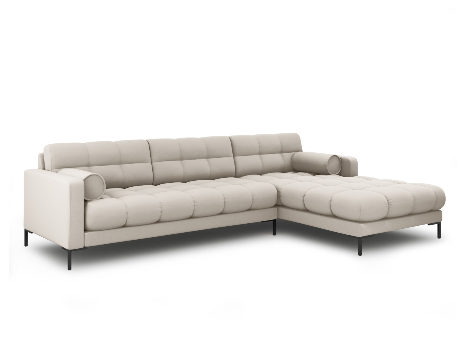 Beige 5-Sitzer Ecksofa Bali von Cosmopolitan Design, stilvolles und modernes Möbelstück für Ihr Wohnzimmer.