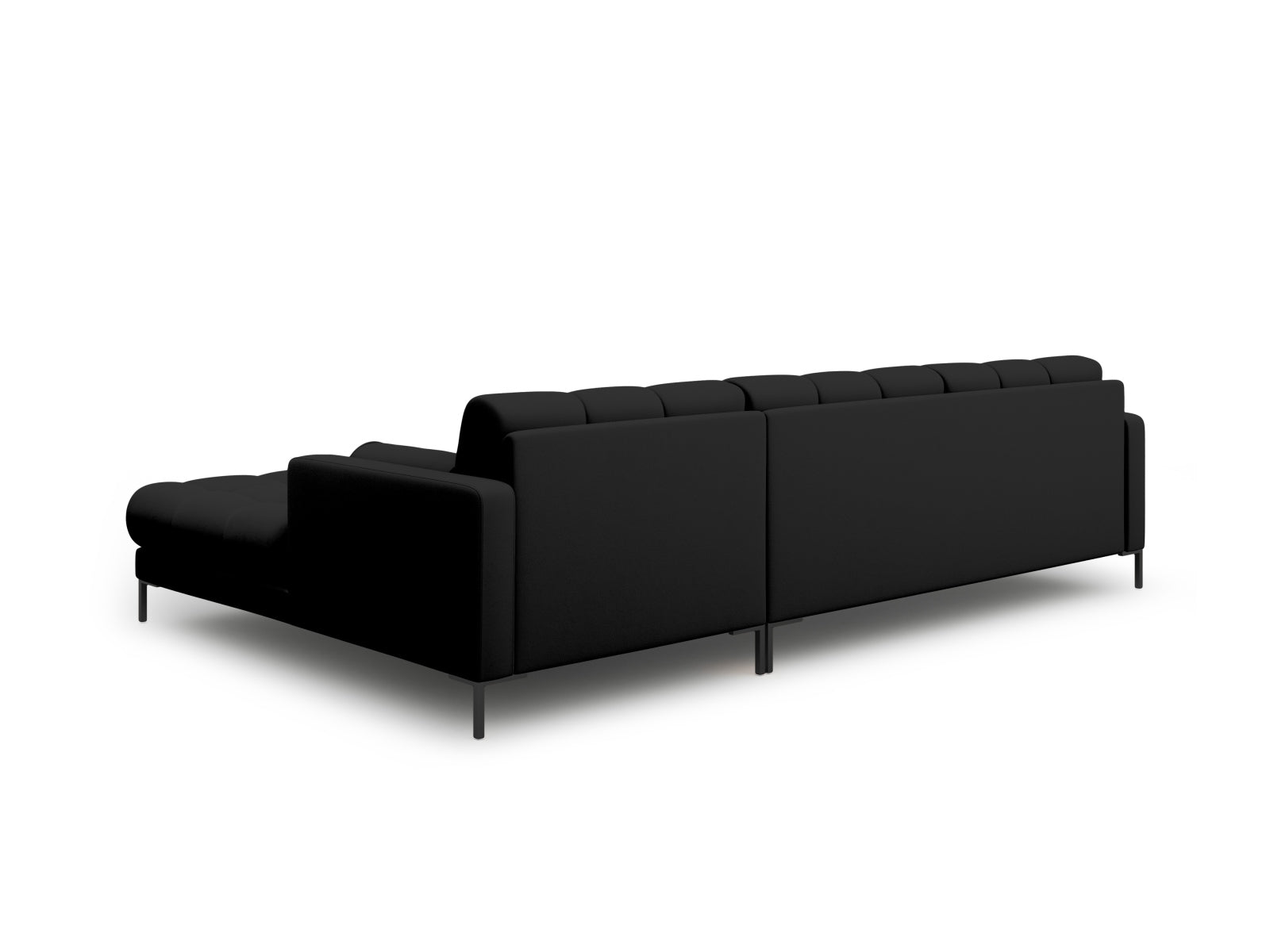 Modernes 5-Sitzer Ecksofa rechts Bali in stilvollem Schwarz und Neve, perfekt für gesellige Abende und gemütliche Entspannung im Wohnzimmer.