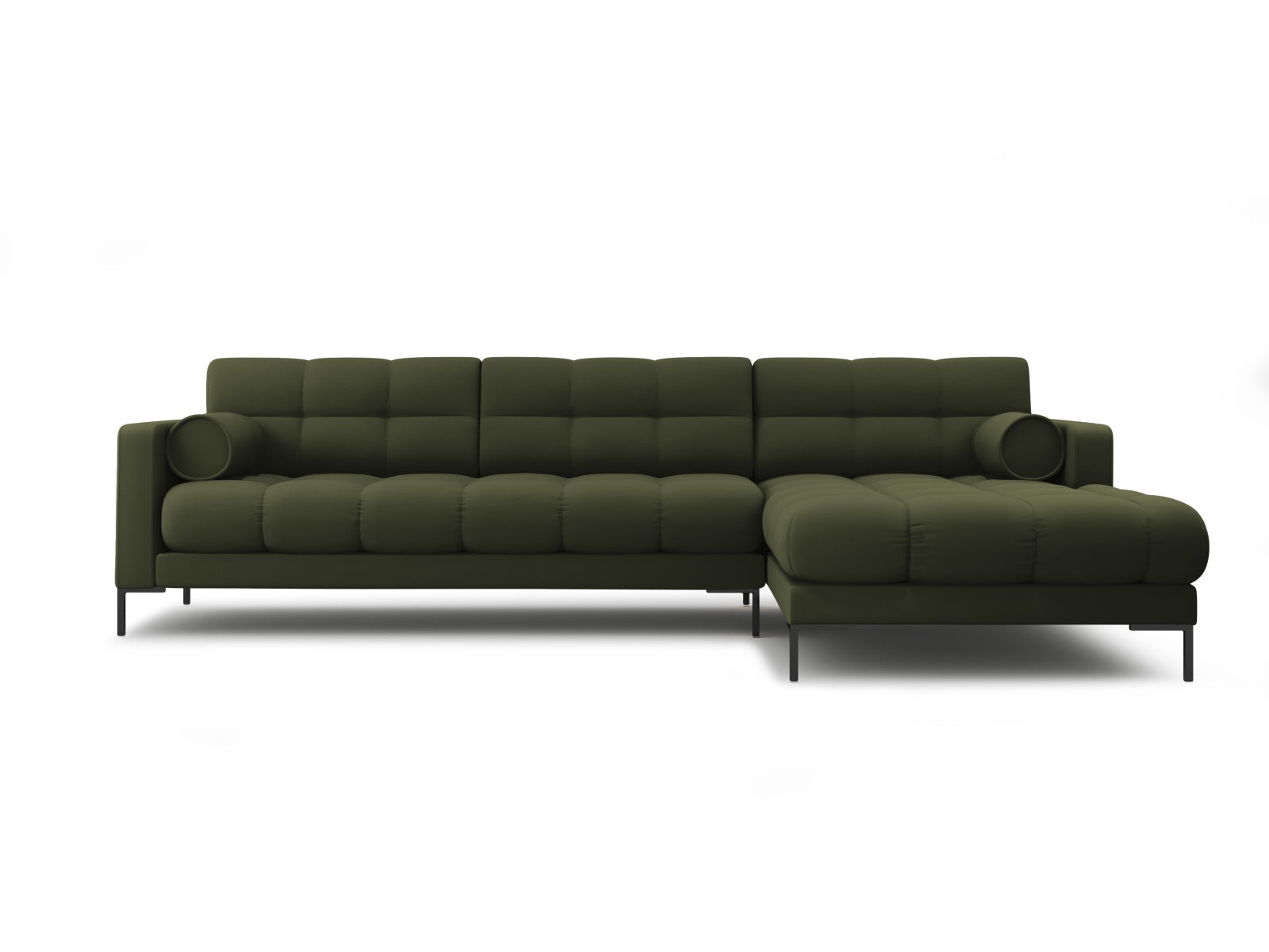 Elegantes 5-Sitzer Ecksofa rechts Bali in warmen Gelbtönen, ideal für entspannte Stunden und modernes Wohndesign.