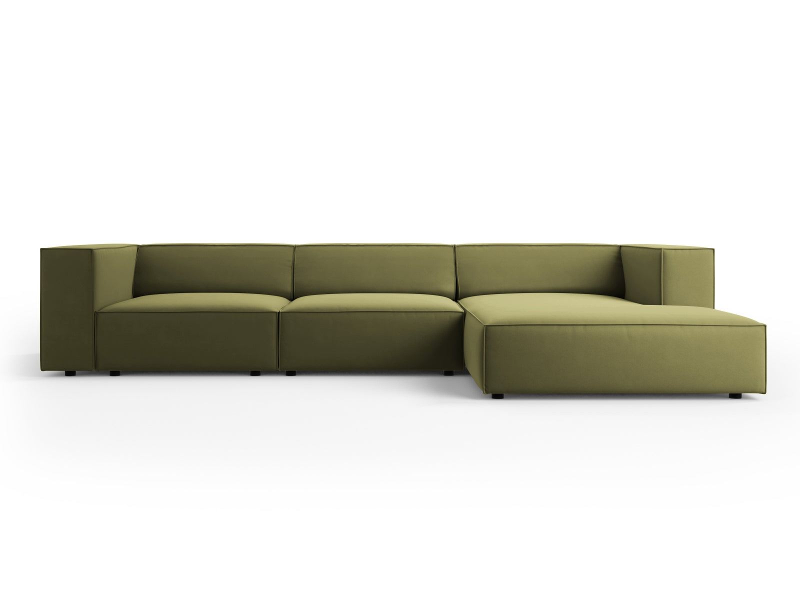 Arendal Velour Ecksofa rechts 4 Sitzer in Light Green präsentiert im Onlineshop von KAQTU Design AG. Ecksofa rechts ist von Cosmopolitan Design