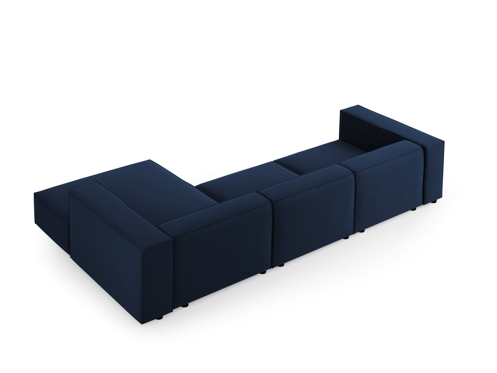 Erleben Sie das elegante Arendal Velour Ecksofa rechts 4 Sitzer von Cosmopolitan Design – perfekt für stilvolle Wohnräume und entspannte Stunden.