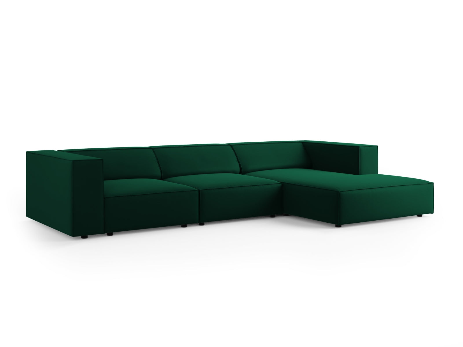 Erleben Sie das elegante Arendal Velour Ecksofa rechts 4 Sitzer von Cosmopolitan Design – perfekt für stilvolle Wohnräume und entspannte Stunden.