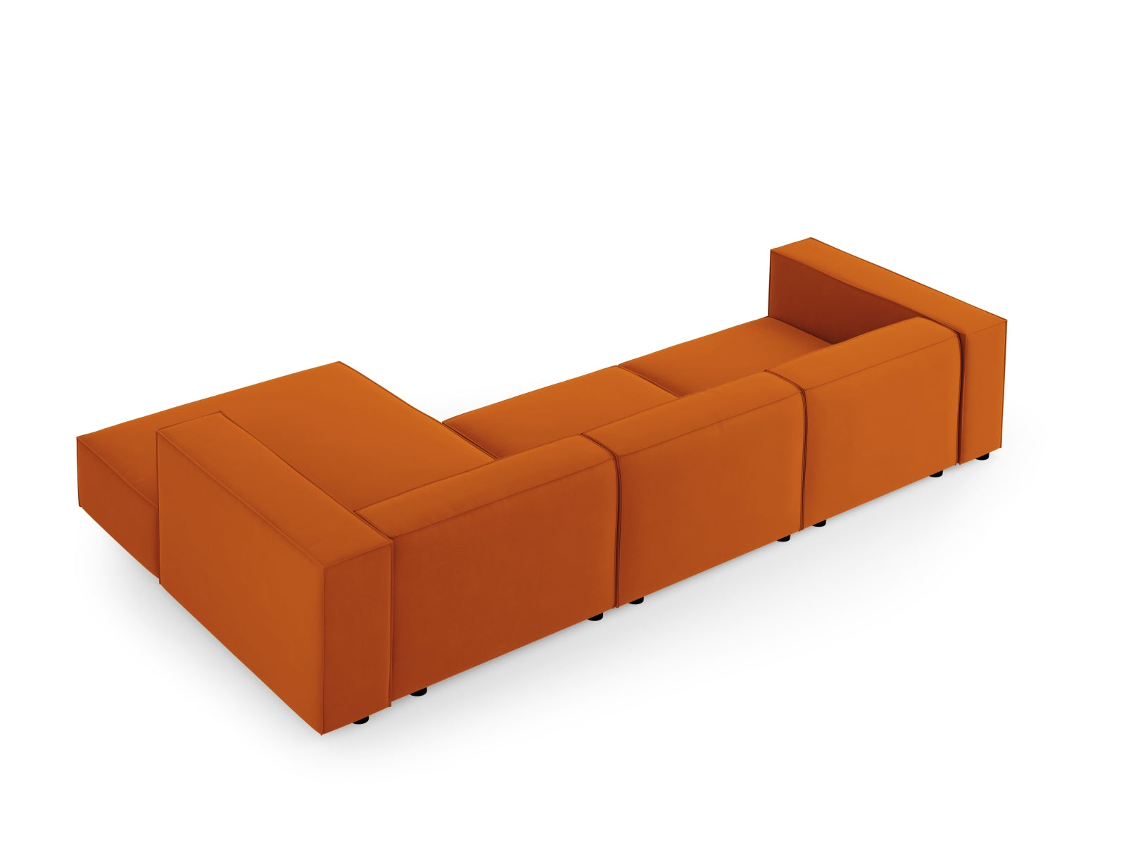 Erleben Sie das elegante Arendal Velour Ecksofa rechts 4 Sitzer von Cosmopolitan Design – perfekt für stilvolle Wohnräume und entspannte Stunden.