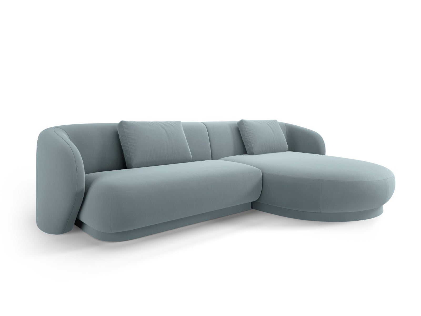 Camden Velour Ecksofa rechts 4 Sitzer in Light Blue präsentiert im Onlineshop von KAQTU Design AG. Ecksofa rechts ist von Cosmopolitan Design