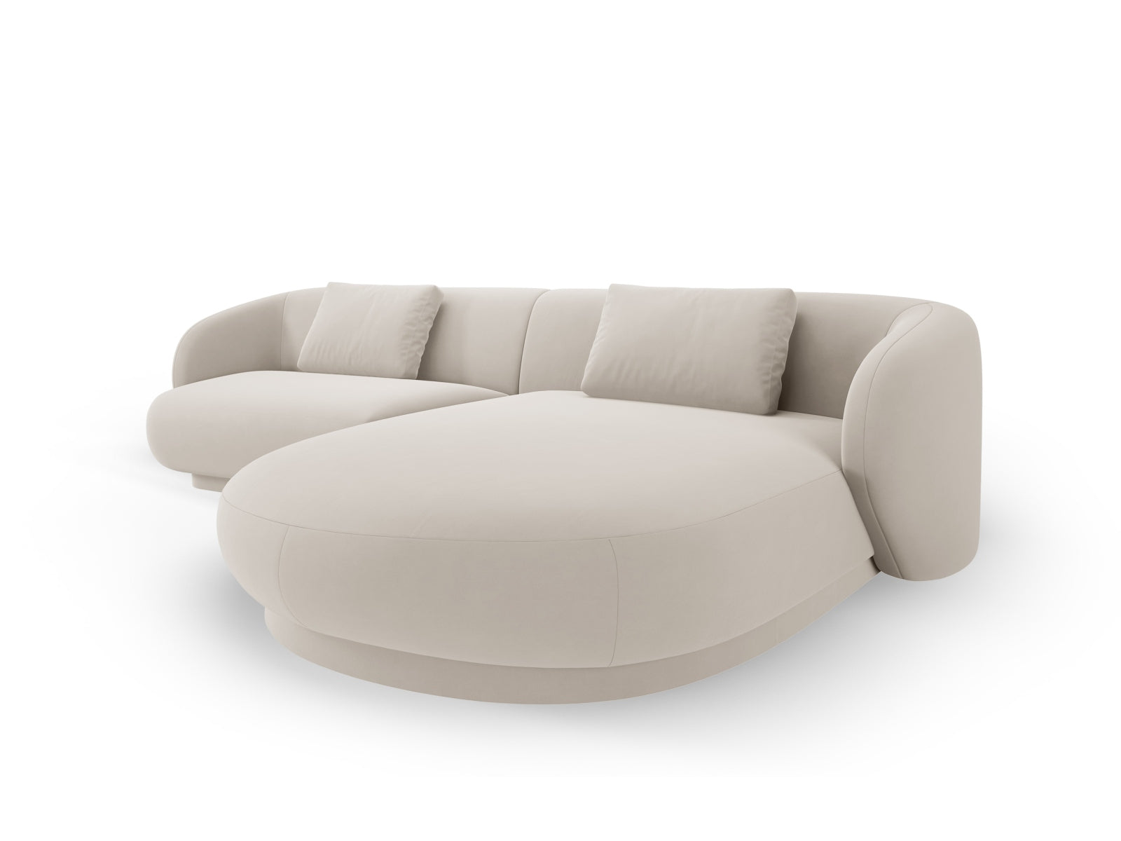 Erleben Sie das stilvolle Camden Velour Ecksofa rechts von Cosmopolitan Design – ein luxuriöses 4-Sitzer Sofa für Ihr modernes Zuhause.
