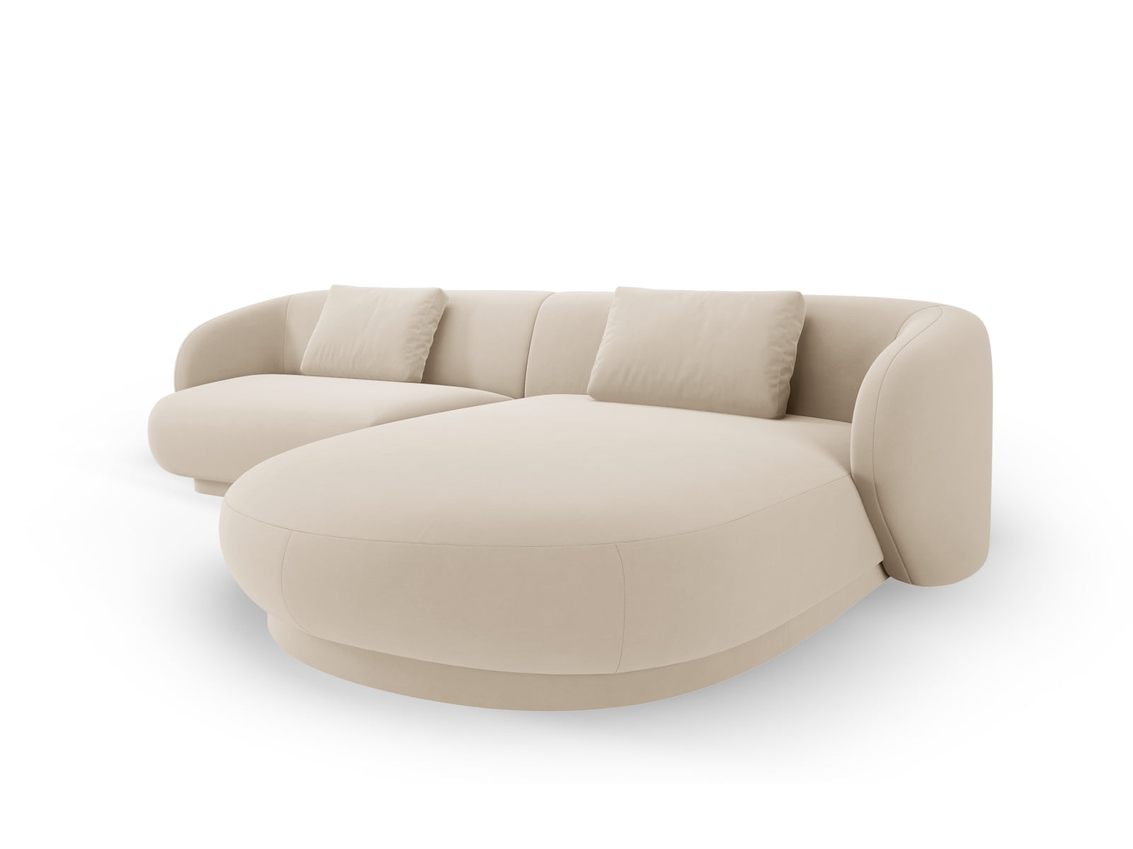 Erleben Sie das stilvolle Camden Velour Ecksofa rechts von Cosmopolitan Design – ein 4-Sitzer, der Komfort und modernes Design perfekt kombiniert.