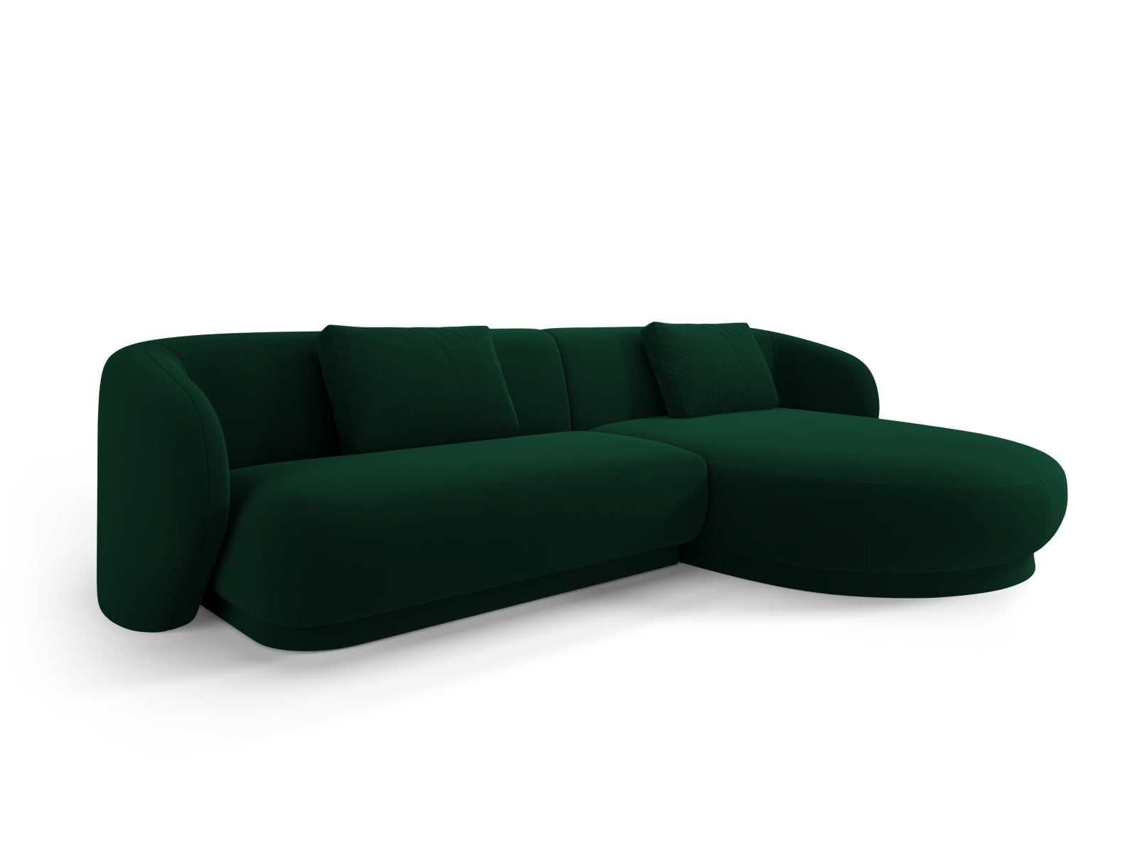 Camden Velour Ecksofa rechts 4 Sitzer in Bottle Green präsentiert im Onlineshop von KAQTU Design AG. Ecksofa rechts ist von Cosmopolitan Design