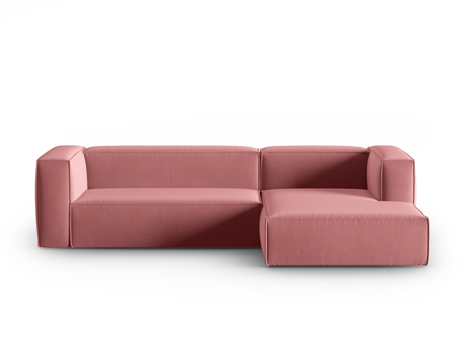 Mackay Velour Ecksofa rechts 4 Sitzer in Flamingo präsentiert im Onlineshop von KAQTU Design AG. Ecksofa rechts ist von Cosmopolitan Design