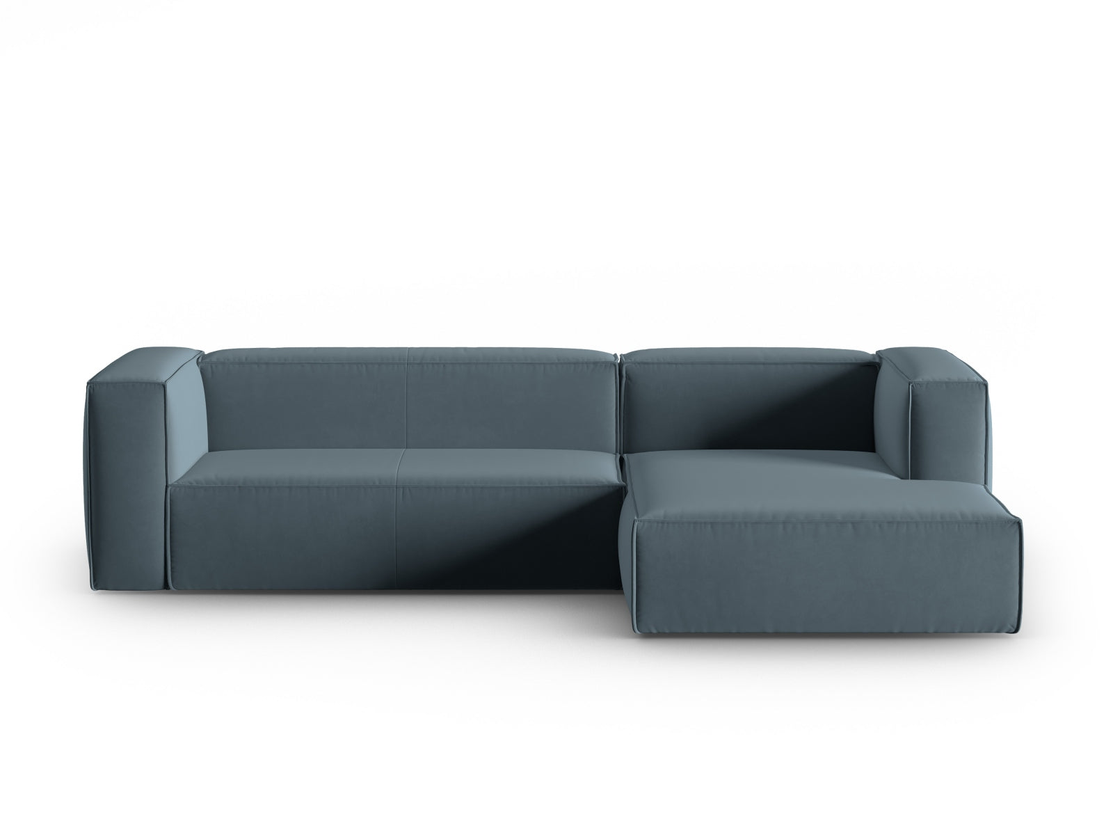 Mackay Velour Ecksofa rechts 4 Sitzer in Pastel Blue präsentiert im Onlineshop von KAQTU Design AG. Ecksofa rechts ist von Cosmopolitan Design