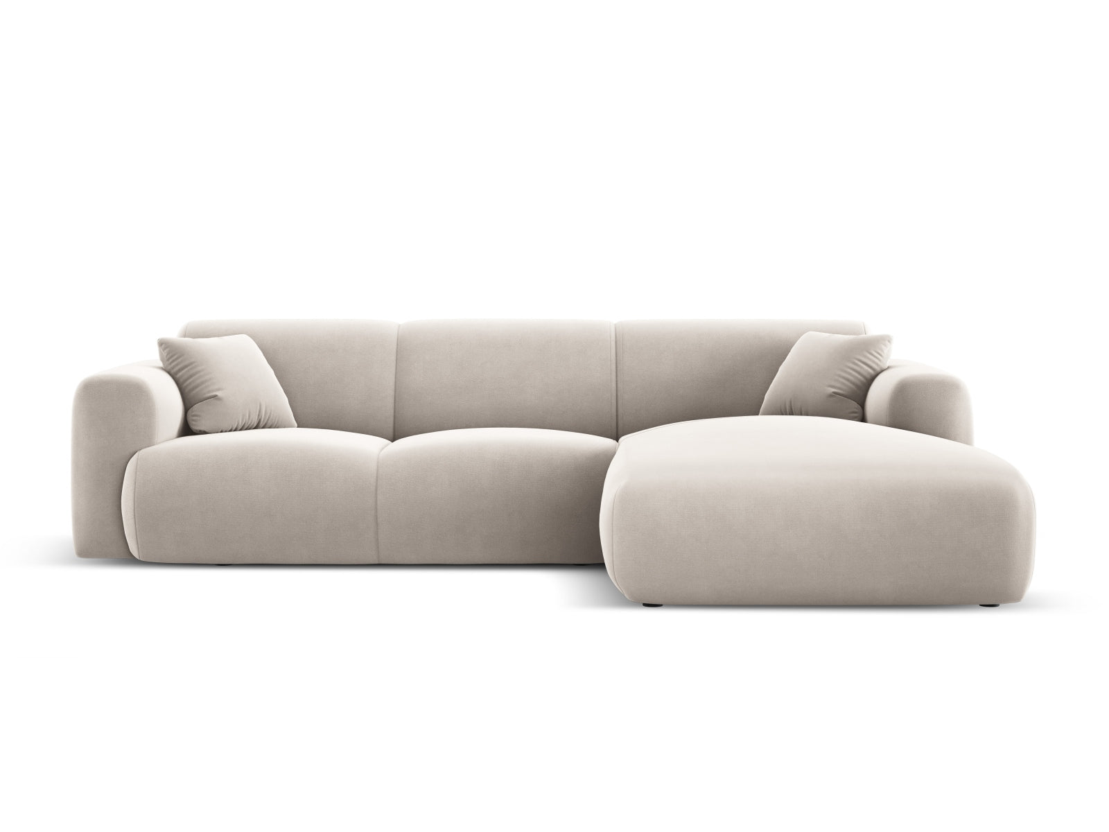 Nolio Velour Ecksofa rechts 4 Sitzer 170cm in Light Beige präsentiert im Onlineshop von KAQTU Design AG. Ecksofa rechts ist von Cosmopolitan Design