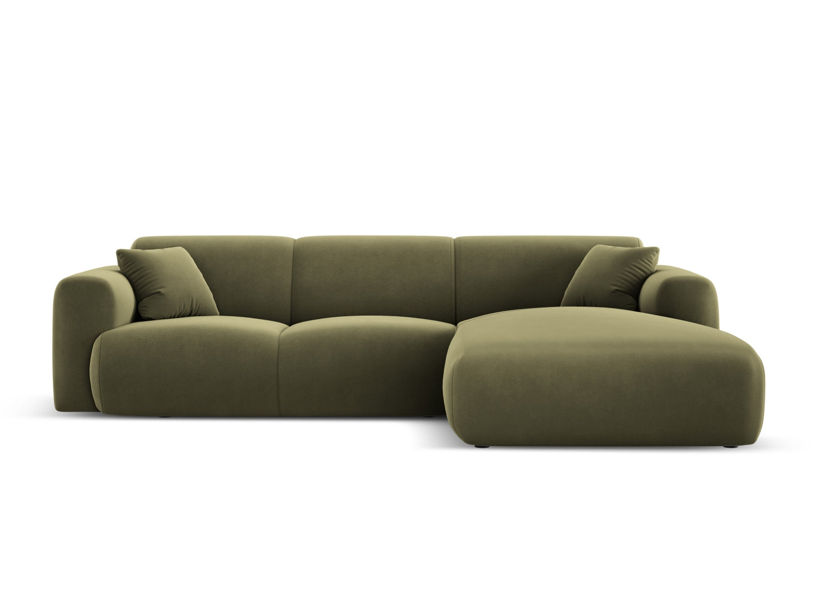 Nolio Velour Ecksofa rechts 4 Sitzer 170cm in Light Green-Casino präsentiert im Onlineshop von KAQTU Design AG. L-Sofa rechts ist von Cosmopolitan Design