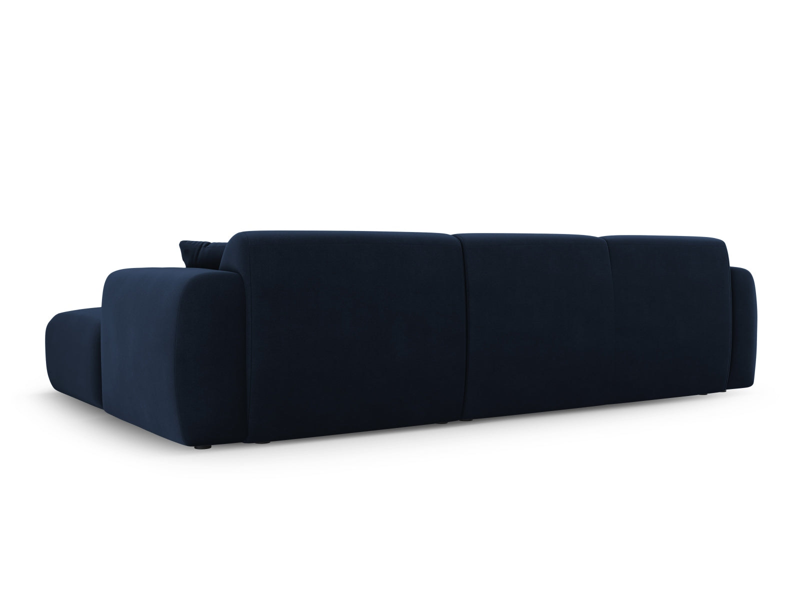 Elegantes Nolio Velour Ecksofa in Royal Blue, 4-Sitzer, rechtsseitig, ideal für stilvolle und komfortable Wohnbereiche.