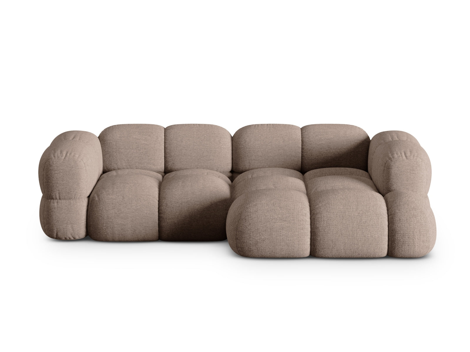 Loretto Ecksofa rechts 3 Sitzer 147cm in Cappuccino-Sorella präsentiert im Onlineshop von KAQTU Design AG. L-Sofa rechts ist von Cosmopolitan Design