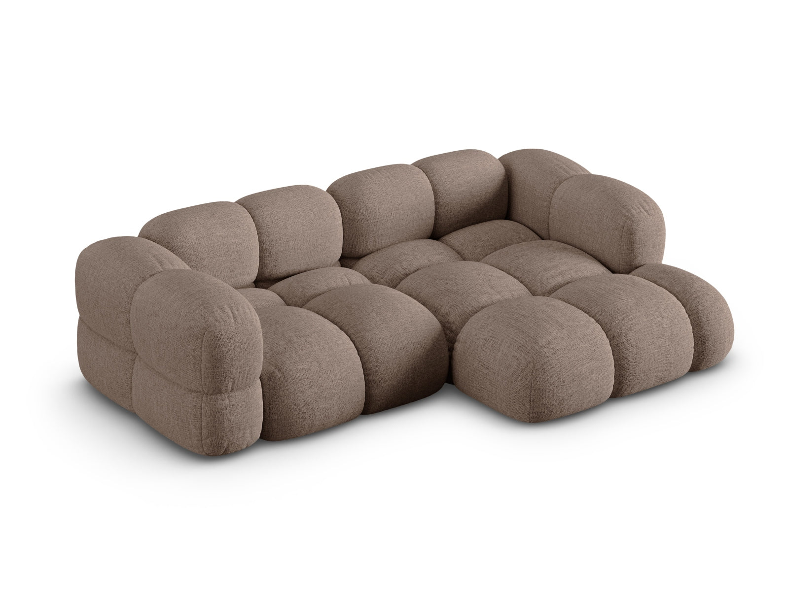 Modernes Loretto Ecksofa in Cappuccino-Sorella, 3-Sitzer, perfekt für gemütliche Ecken und stilvolle Einrichtung von Cosmopolitan Design.