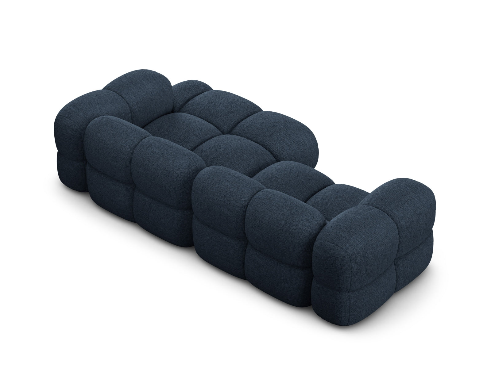 Stylisches Loretto Ecksofa in tiefem Blau, 3-Sitzer, perfekt für gemütliche Ecken in zeitgemäßen Wohnlandschaften von Cosmopolitan Design.