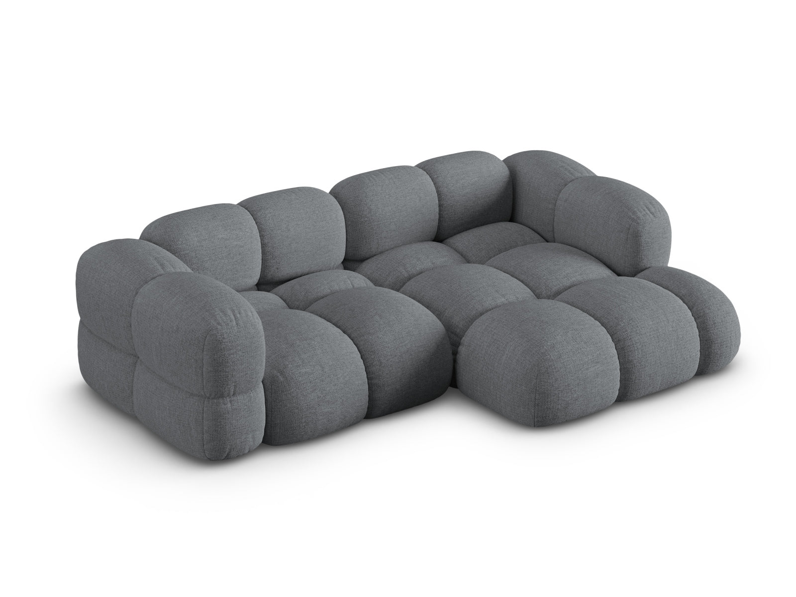 Stylisches Loretto Ecksofa in Grau, 3-Sitzer, 147 cm, perfekt für zeitgemäße Einrichtungen, angeboten von Cosmopolitan Design.