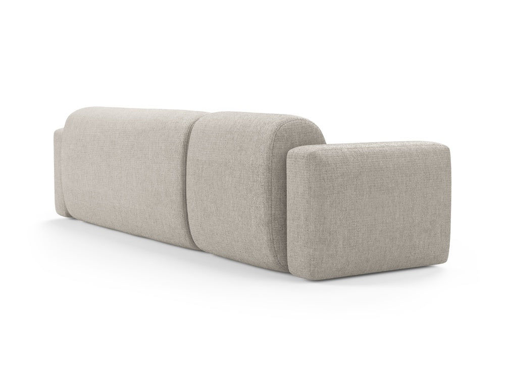 Elegantes, beiges Ecksofa Strino von Cosmopolitan Design, 3-Sitzer, perfekt für stilvolle Wohnräume und entspannte Abende.
