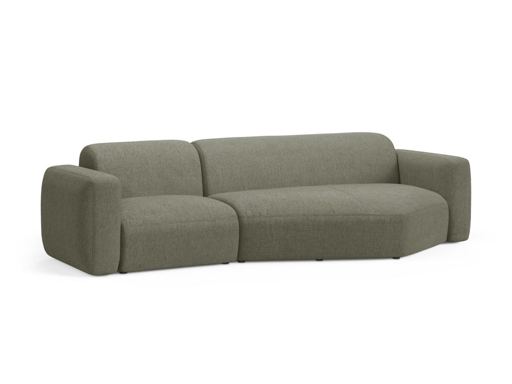 Elegantes Strino Modular Ecksofa rechts in Dunkelolivgrün, ideal für stilvolle Wohnräume. Perfekte Kombination aus Komfort und modernem Design.