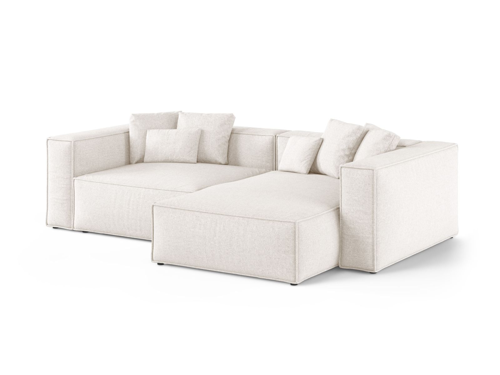 Elegantes 3-Sitzer Ecksofa Aveiro in hellem Beige, ideal für stilvolle Wohnräume, präsentiert von Cosmopolitan Design.