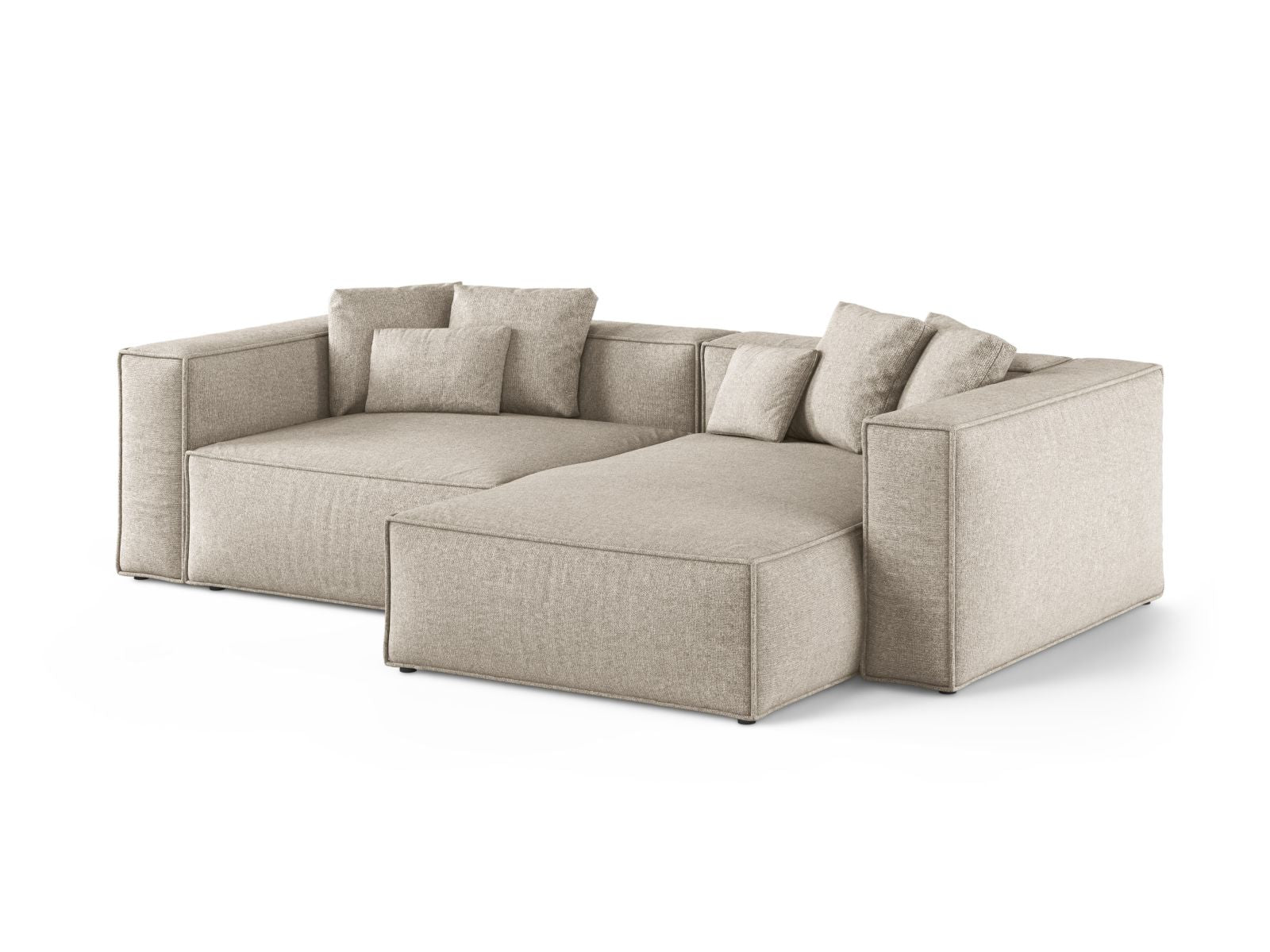Elegantes 3-Sitzer Ecksofa Aveiro in stilvollem Dark Beige, ideal für moderne Wohnräume, präsentiert von Cosmopolitan Design.