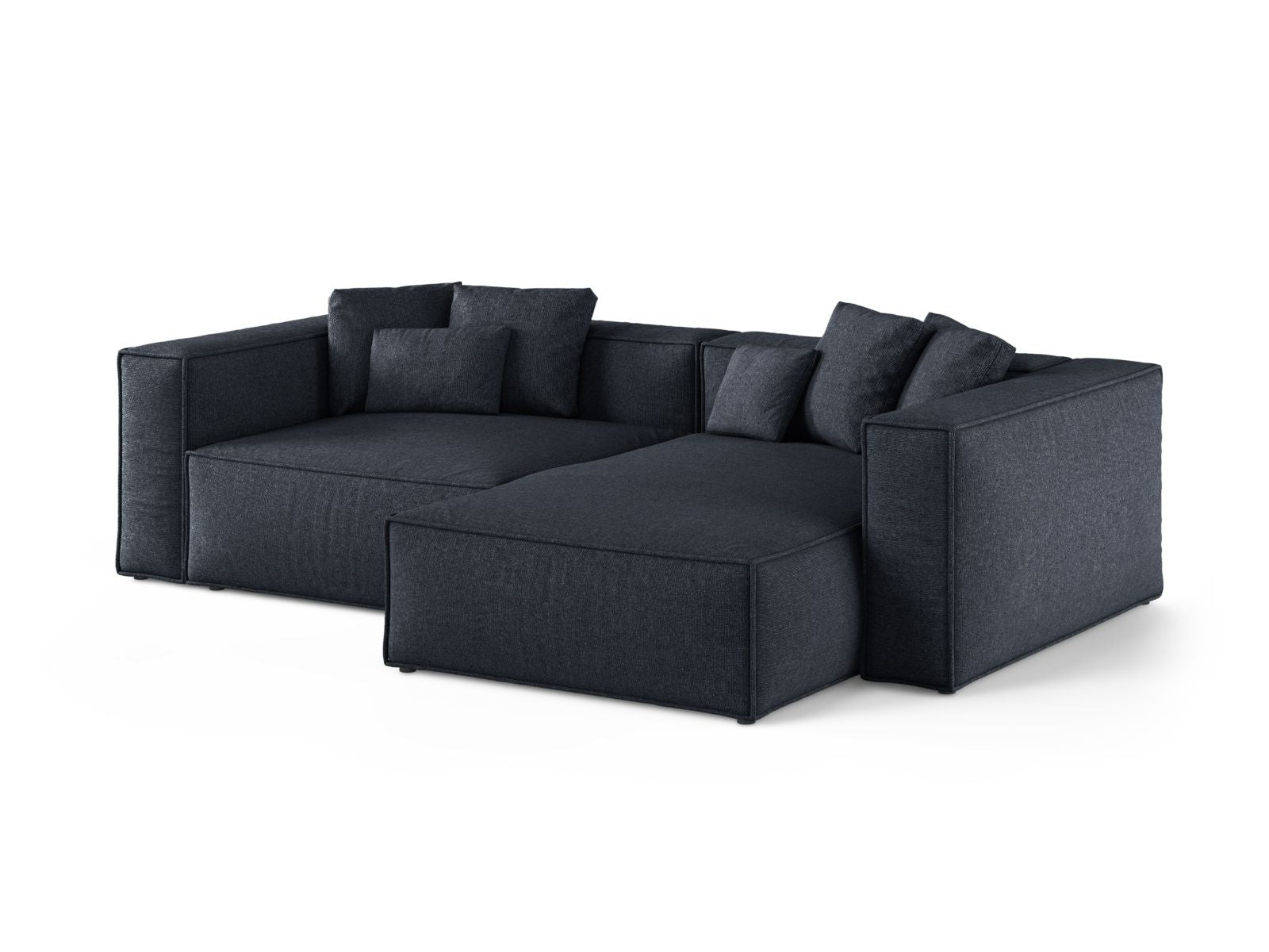 Elegantes 3-Sitzer Ecksofa Aveiro in Navy Blue-Eden, ideal für stilvolle Wohnräume, präsentiert von Cosmopolitan Design.